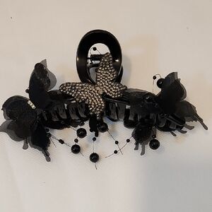 Elegant Black Butterfly Hair Clip